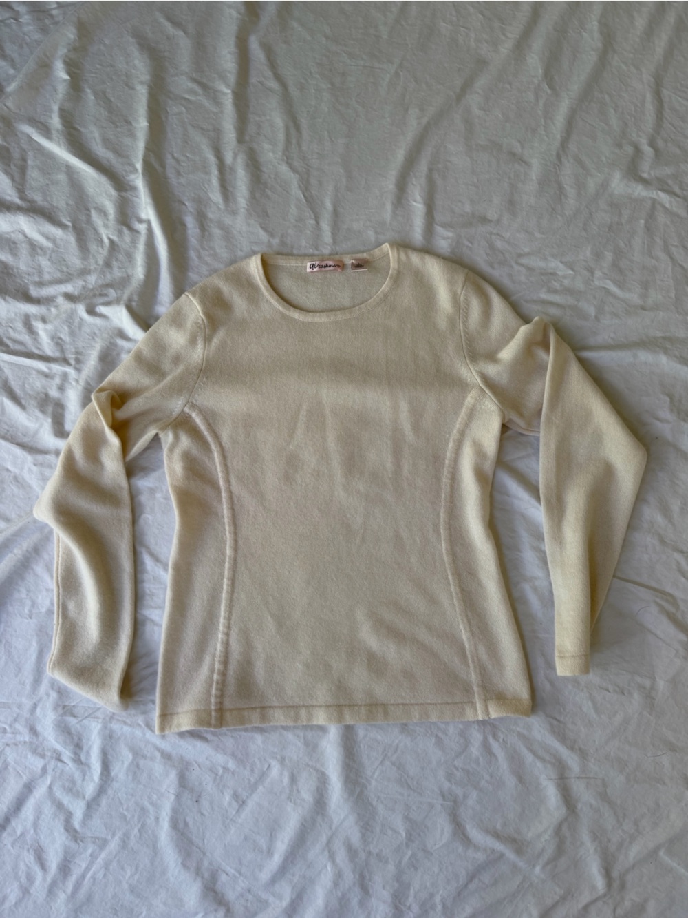 Juicy Couture Cream Long-Sleeve Crewneck Sweater